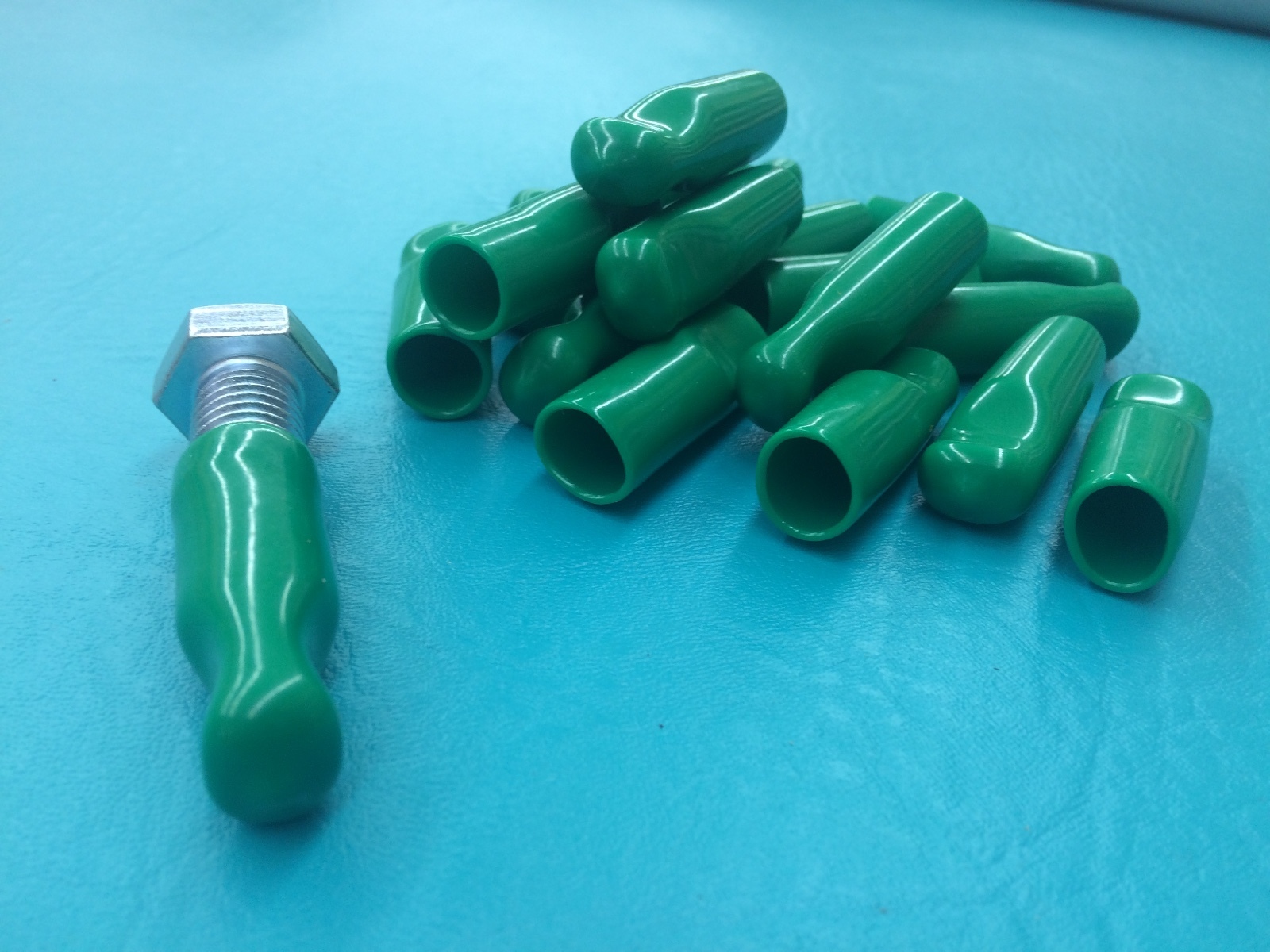 1/2" Rubber Bolt Cap Protectors Rod Tube Thread Finger Tip Pull 18 Cover Green