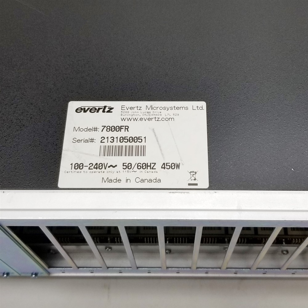 Evertz 7800FR Multiframe Controller VistaLink Pro w/7700FC Module Controller