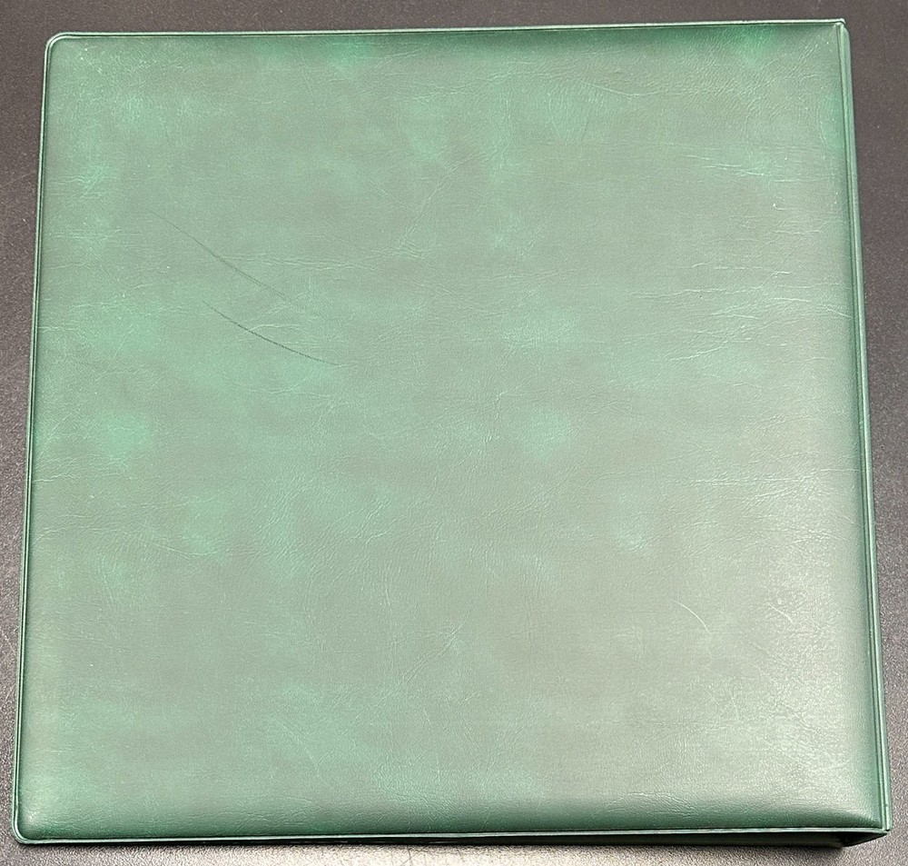 Vintage Green Padded 22 Ring 2" Stamp Binder - Lot of 2, Empty