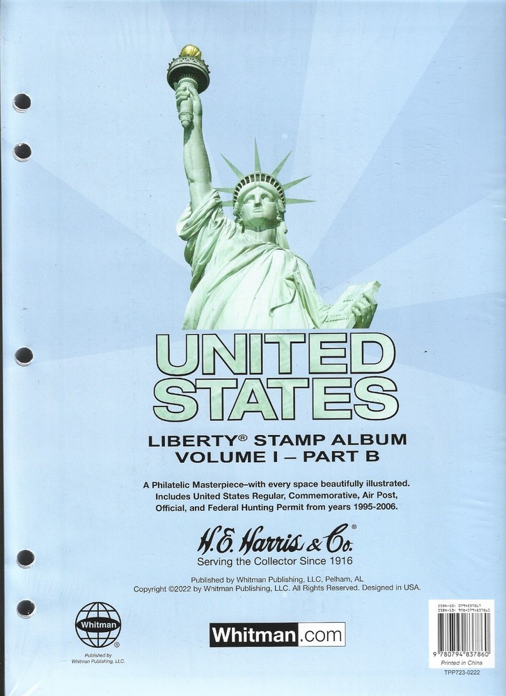 H.E.Harris US Liberty I Part B Includes Years 1995-2006 Pages Only