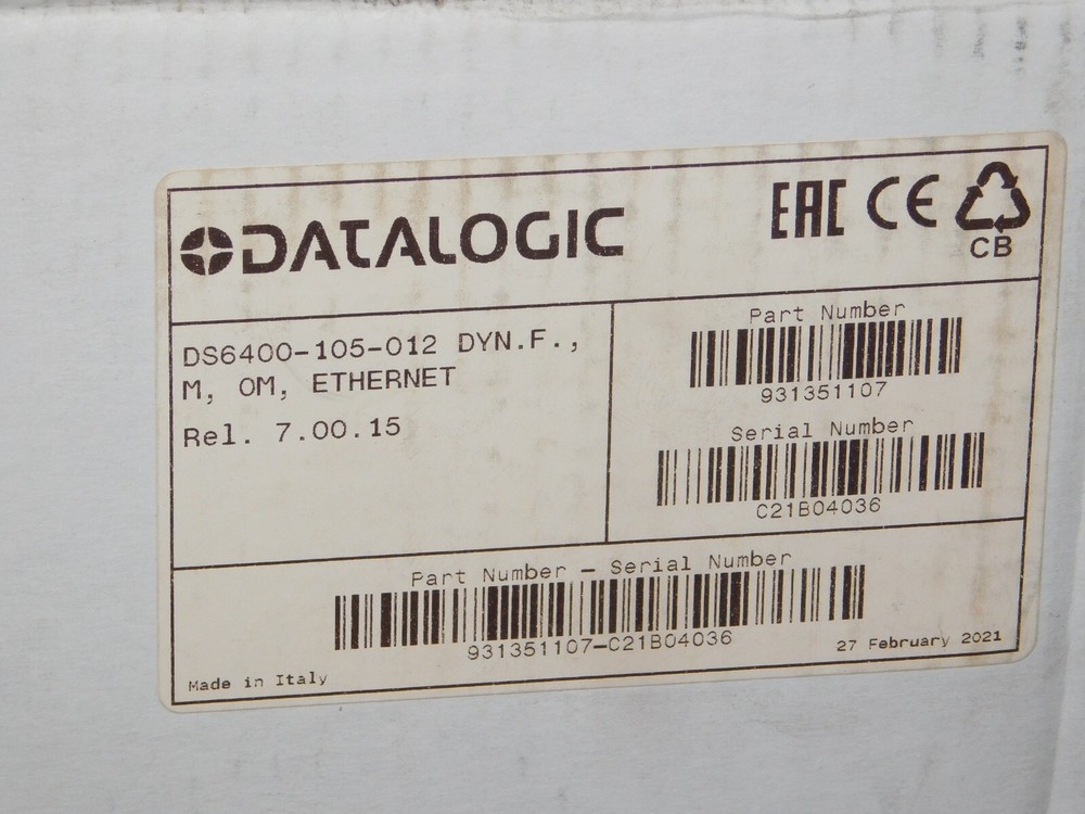 New Datalogic DS6400-105-012 Fixed Automation Laser Barcode Scanner Reader Unit
