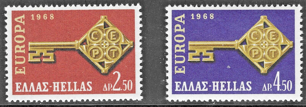 Greece (1968) - Scott # 916 - 917,   MNH