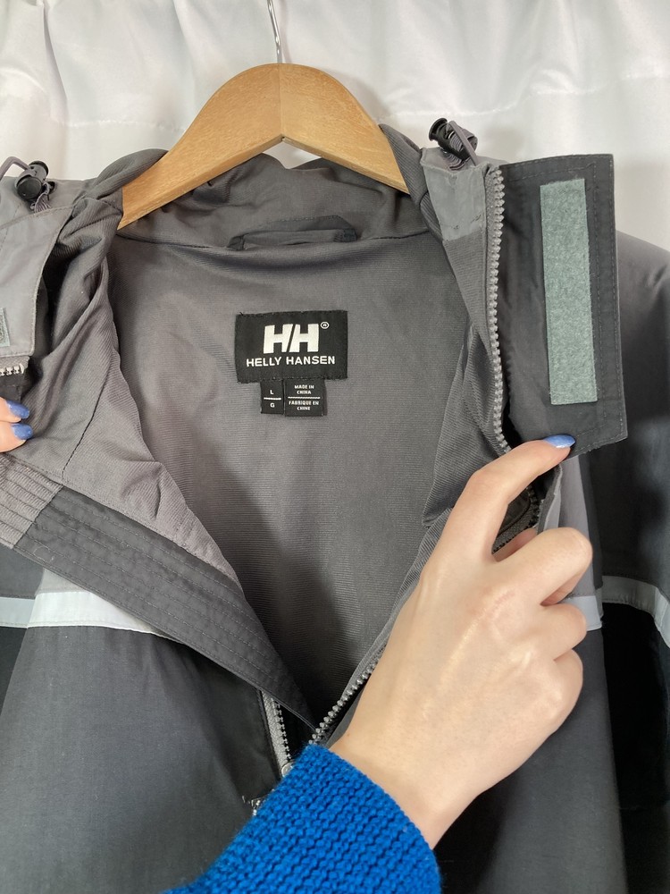 Helly Hansen Helly Tech Waterproof Grey Activewear Jacket Size Large Hooded