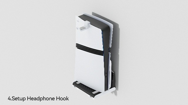 Wall Mount Kit for PS5, Slim & Pro - Floating Shelf with Controller Holder & Hea