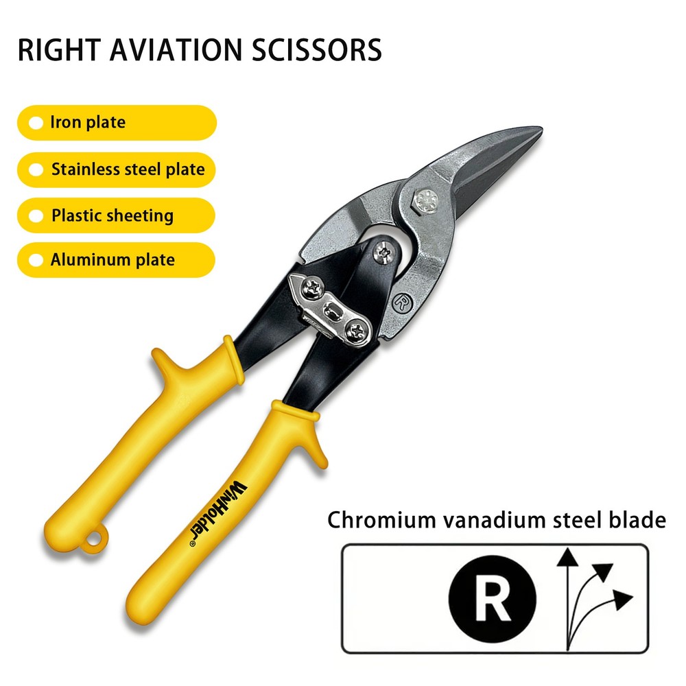 Aviation Straight Cut Shears Metal Cutting Soft Grip Tin Snips Right Tool