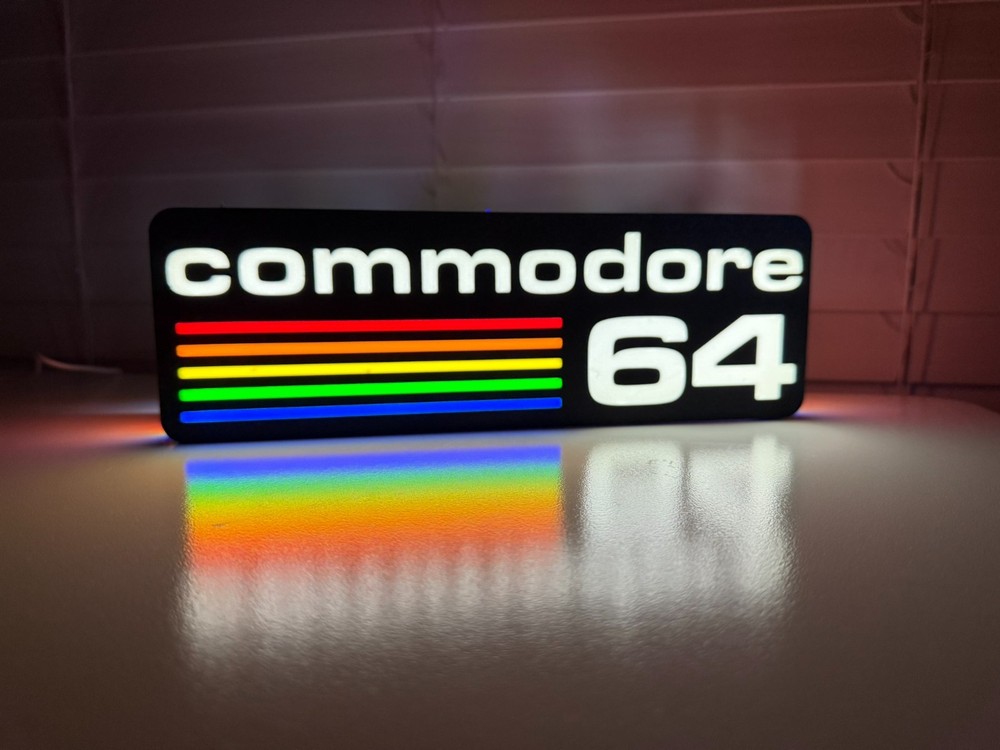 Commodore 64 Inspired LED lit sign - Lamp - Computer - Console Wall Decor