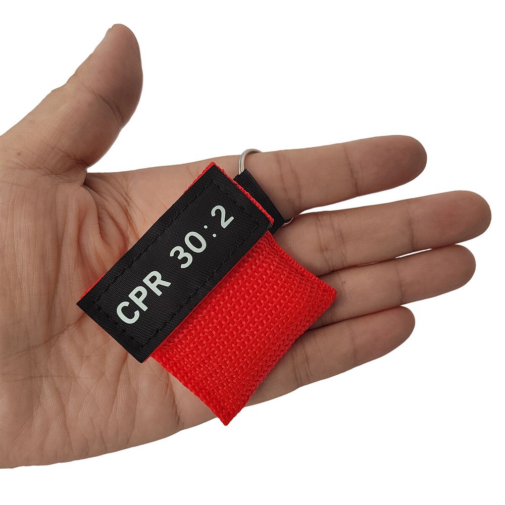 1000pcs CPR Mask 30:2 Face Shield Keyring Emergency Kit CPR Face Shields Red