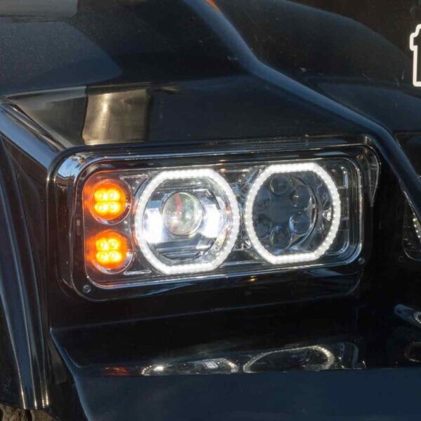 TLED-H121 Universal LED Projector Headlight Assembly CHROME PASSENGER SIDE