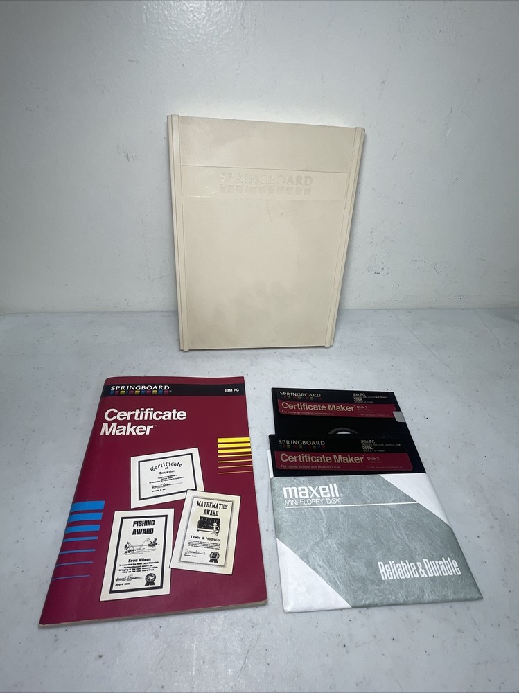Springboard Certificate Maker for IBM PC
