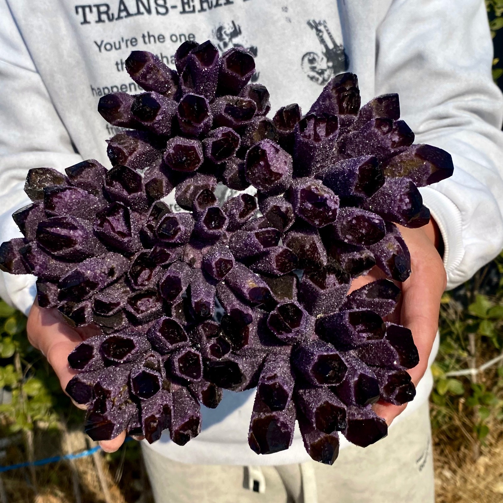 6.34LB New find purple Phantom Quartz Crystal Cluster mineral samples healing
