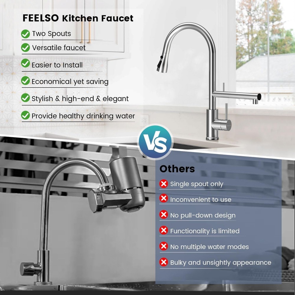 Kitchen Faucets, Upgraded Filter Water Kitchen Faucet with Pull Down Sprayer,...