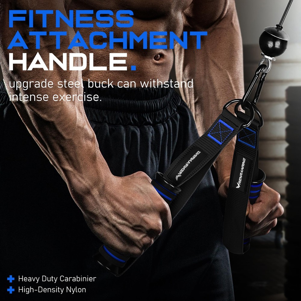 RENRANRING Gym Exercise Handles, Replacement Handle Attachments Black, Blue