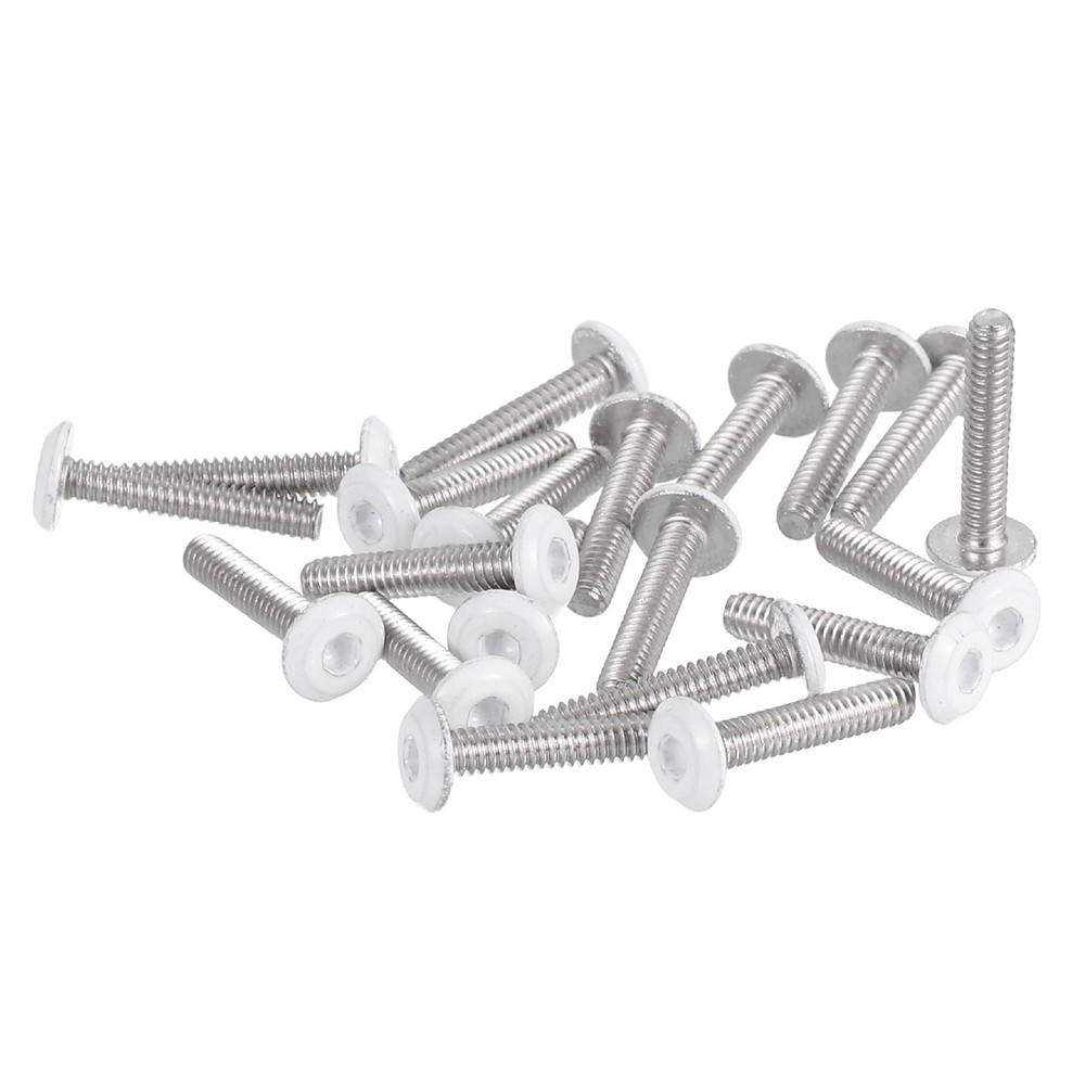 20 Pcs M2-0.4 x 10mm Button Head Hex Socket Head Screws, White