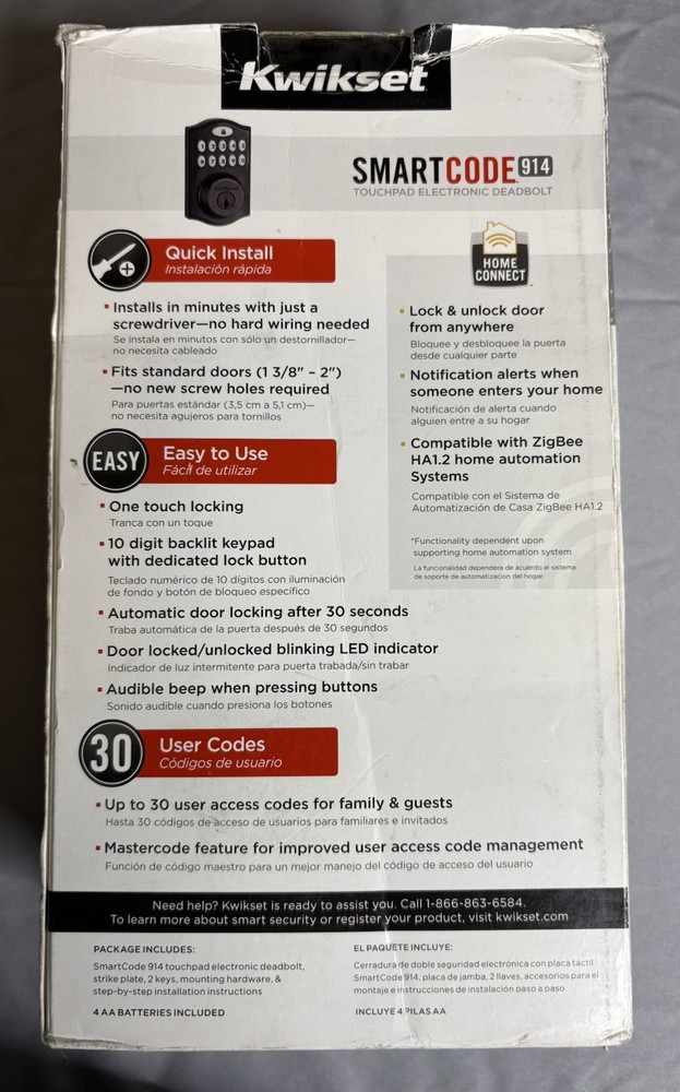 New Kwikset Smart Code 914 Touchpad Electronic Keypad Deadbolt