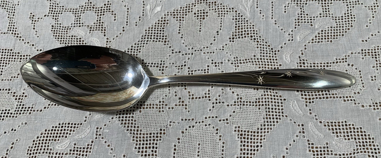 vintage Gorham CELESTE sterling silver SERVING SPOON / TABLESPOON ~ NO MONO