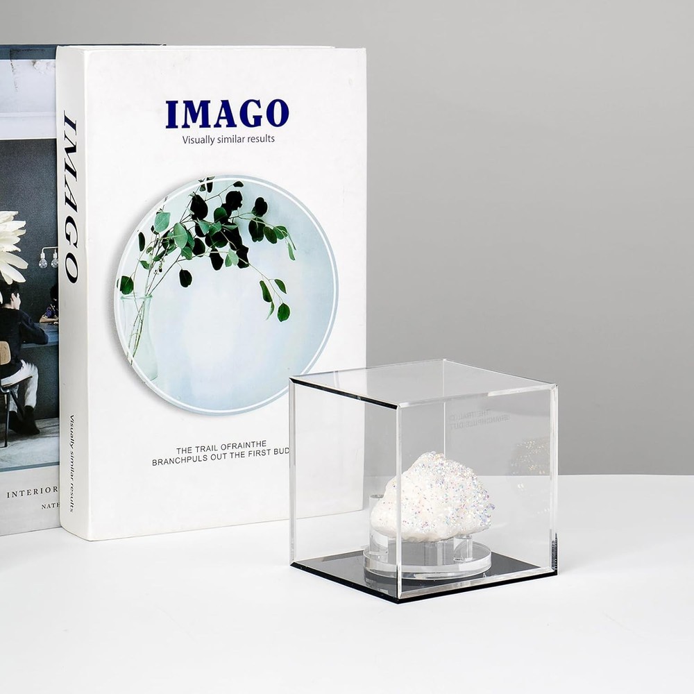 Transparent Acrylic Square Cube Containers with Lid Storage Boxes, Action Fig...