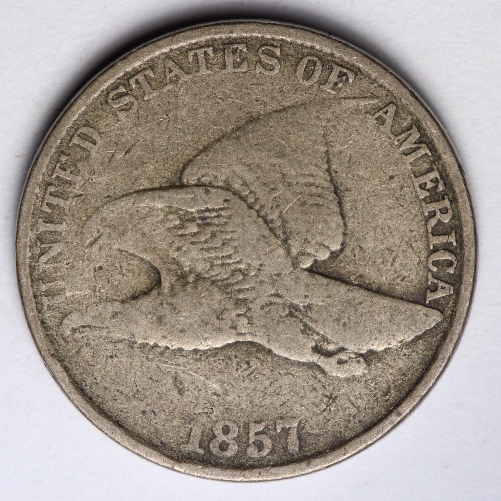 1857 OBV 56 Flying Eagle Cent Penny CHOICE FINE E110 RNC