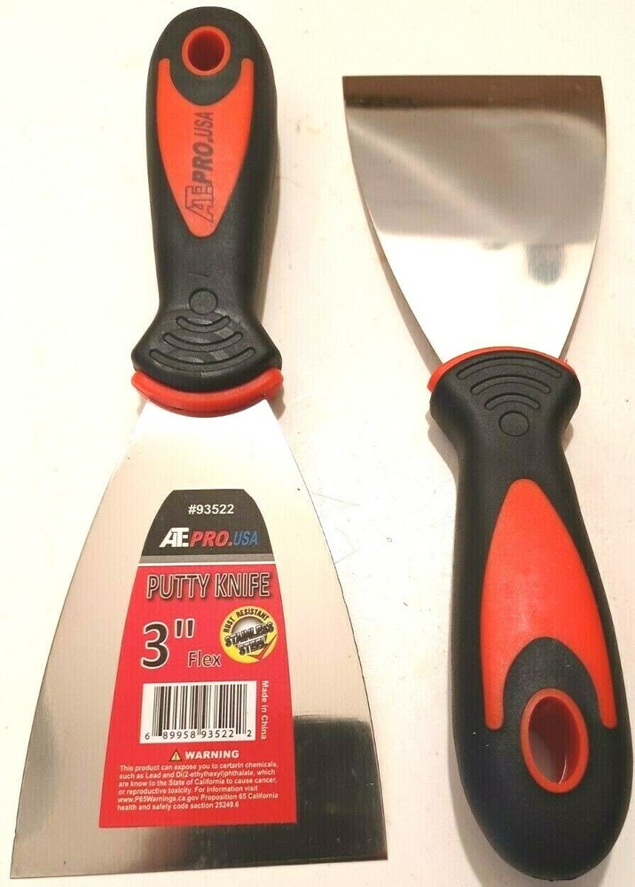 3" SCRAPER TWO 2 EACH CUSHIONED HANDLE NEW PUTTY KNIFE