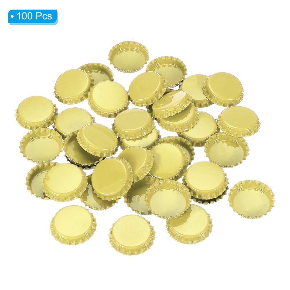 100PCS Bottle Caps for Crafts, Decorative Bottle Cap, Yellow