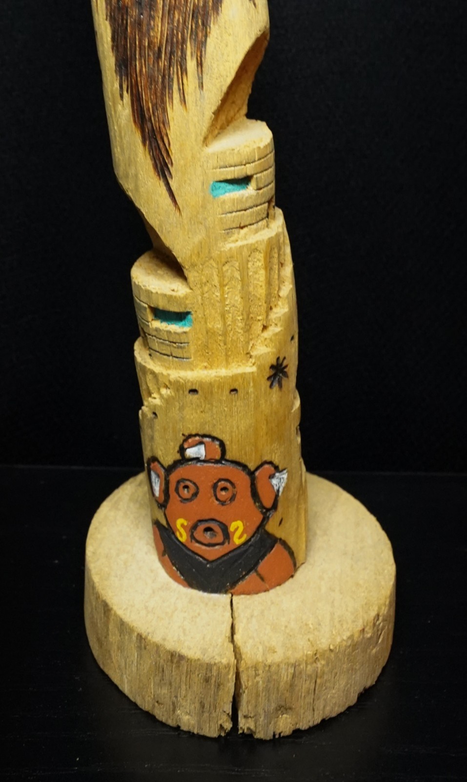 Signed Abeita Hopi Longhair Kachina 10" Mesa Style Katsina Carving