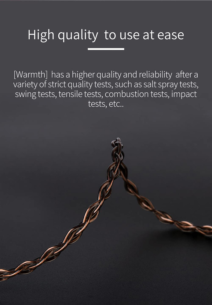 E Cable, 4 Core High-Purity Copper Twisted Iems Replacement Cable, Earbud Headph