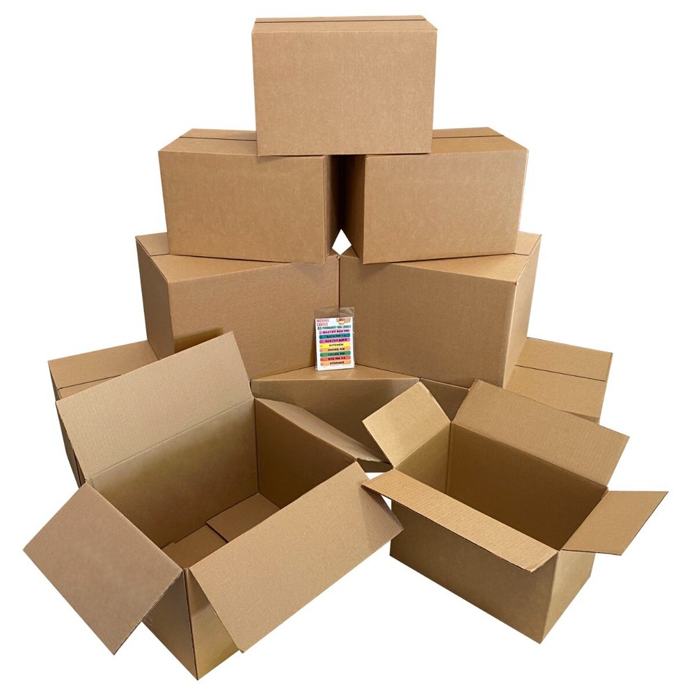 UBMOVE Moving Box Combo Pack - 4 Smalls, 6 Mediums, & Moving Labels