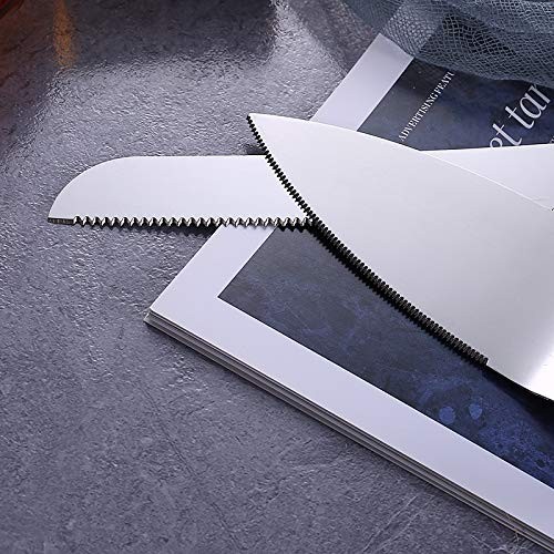 Rustic Wedding Cake Knife Serving Set Bride Groom Artificial Green Leaf 2 PCS