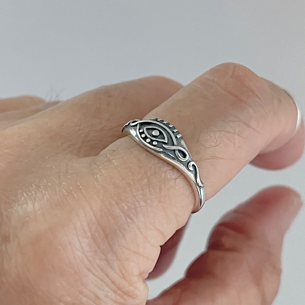 Sterling Silver Celtic Eye Ring, Protector Ring, Silver Ring, Evil Eye Ring