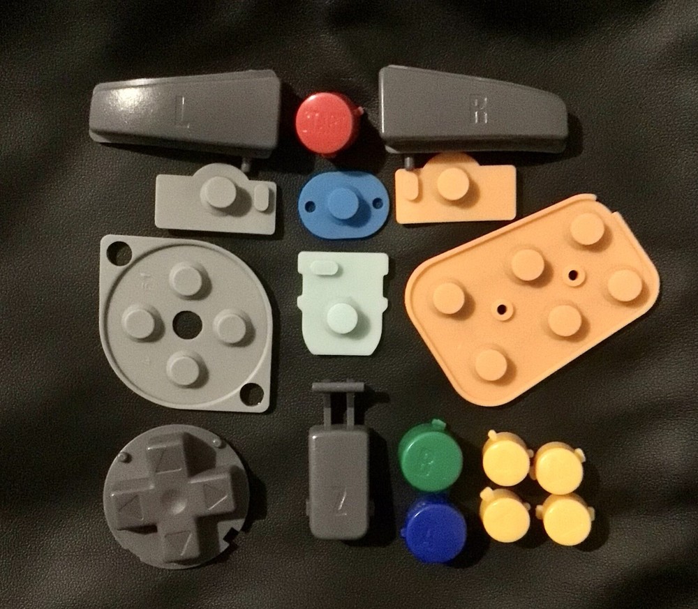 Full Set Authentic OEM Nintendo 64 Replacement Controller Buttons + Pads Tested