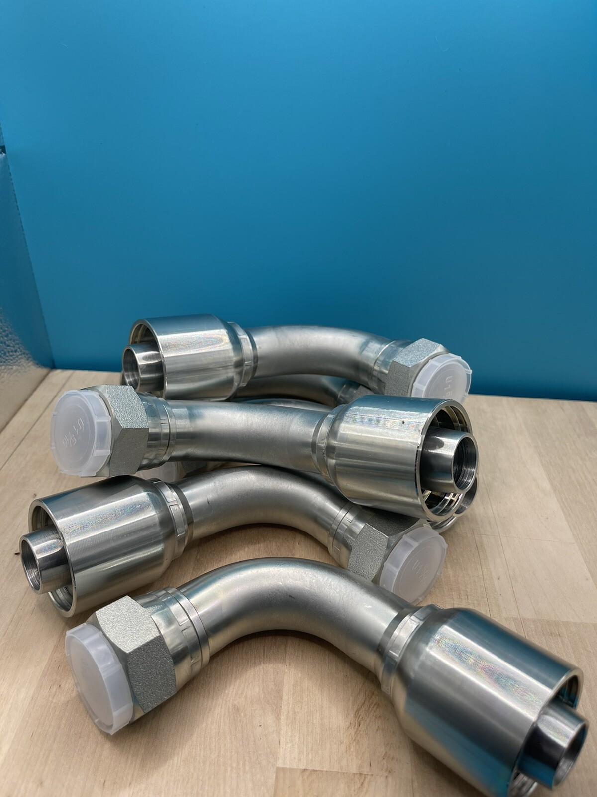 6 Parker Style 13943-16-16 Hydraulic Hose Crimp Fittings 1” Hose X 1” FJIC 90