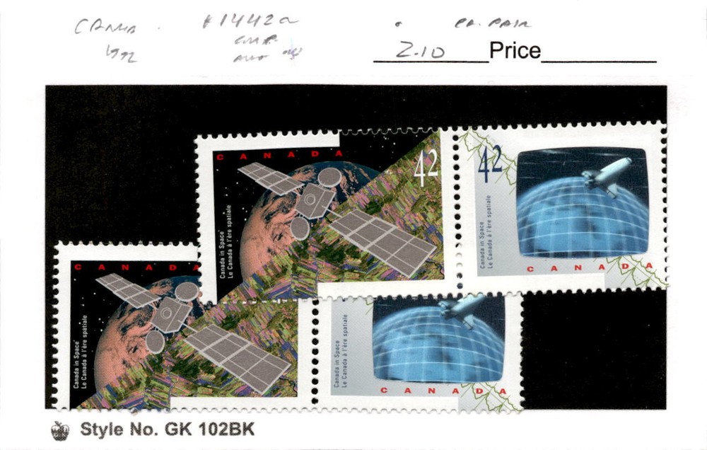 Canada, Postage Stamp, #1442a (2 Ea) Pair Mint NH, 1992 Space (AC)