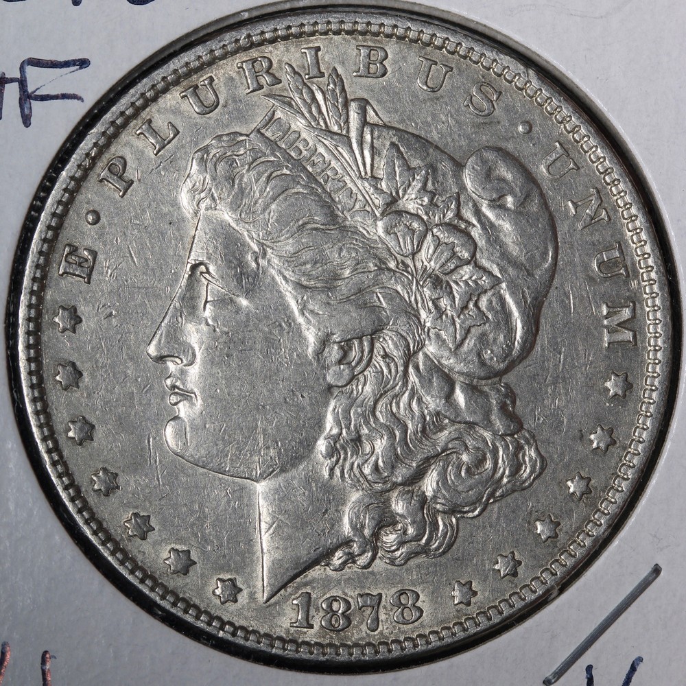 1878 7TF Morgan Silver Dollar AU E339 XJ