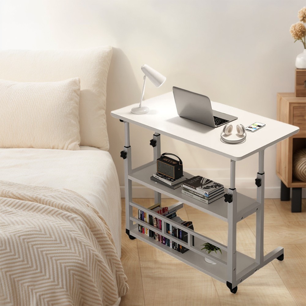 Adjustable Bedside Laptop Desk Multi-Layer Storage Height Adjustable Laptop Desk