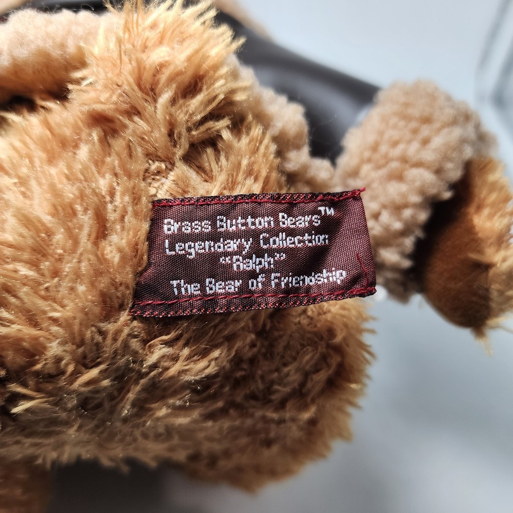 PLUSH TEDDY BEAR DRESSED AS AN Aviator "Ralph" Brass Button Bears