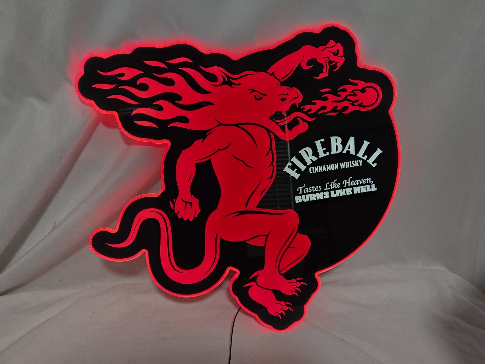 Fireball Whiskey Pub Sign LED Beer Bar Sign Light Mancave