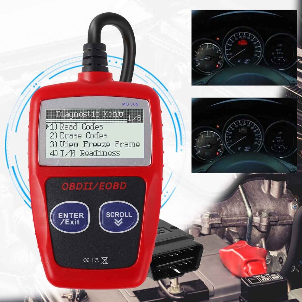 OBD2 Scanner Car Code Reader Check Engine ABS SRS Diagnostic Tool