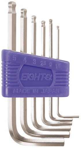 Eight Tool TS-6, Taper Head Hex Key 6Pcs. 1.5-5mm Set