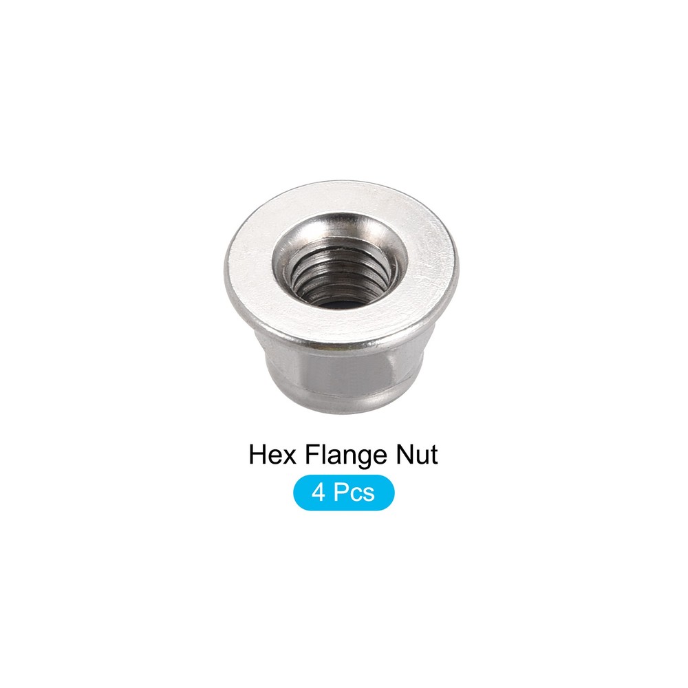 Hex Flange Nylon Insert Lock Nuts,4 Pcs,for Industrial Construction Fasteners