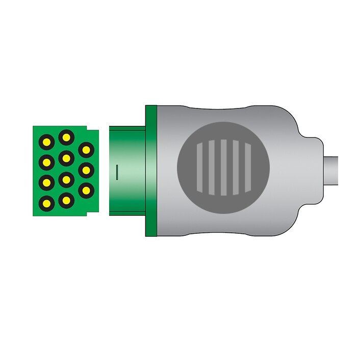 GE Marquette ECG Compatible 11 Pin 5 Leads - Snap
