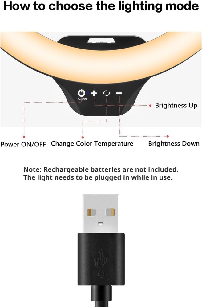 10'' Ring Light with 50'' Extendable Tripod Stand, LED Circle Lights with Pho...