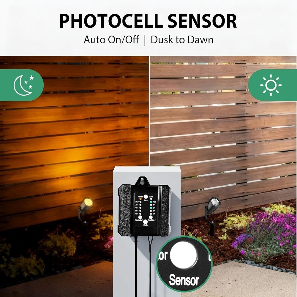 100W Low Voltage Landscape Transformer with Countdown Timer & Photocell Sensor