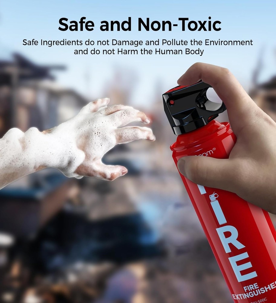 2-Pack Fire Extinguisher for Home, Kitchen, Car, and Grill with Mounting Bracket