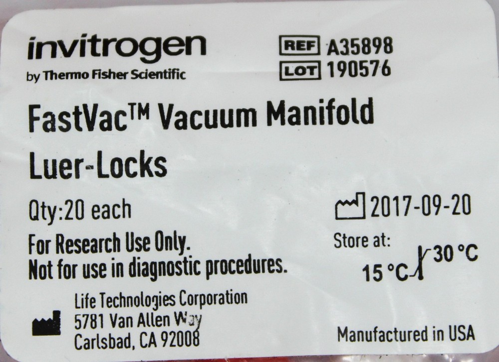 Thermo FastVac Vacuum Manifold Luer-locks Sample Processing System (3364912)