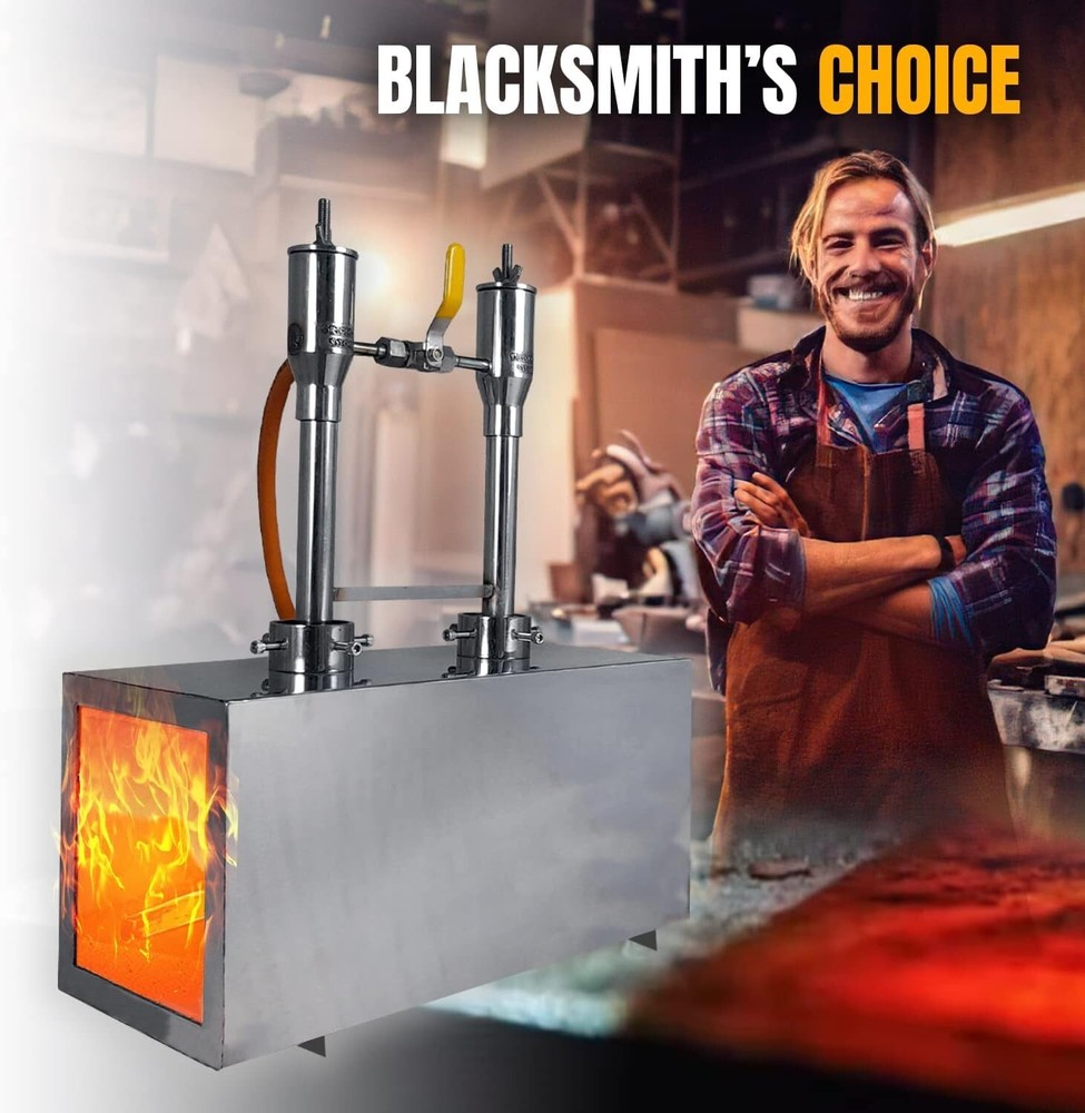 Double Burner Blacksmithing Propane Forge Starter Kit-Knife Making Farrier Forge
