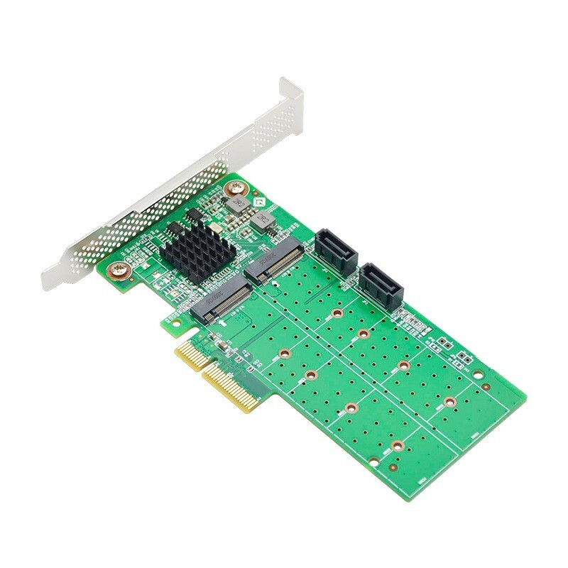 PCIe 2.0 4 Port M.2 SATA 3.0 RAID Controller Card with Marvell 88SE9230 Chipset