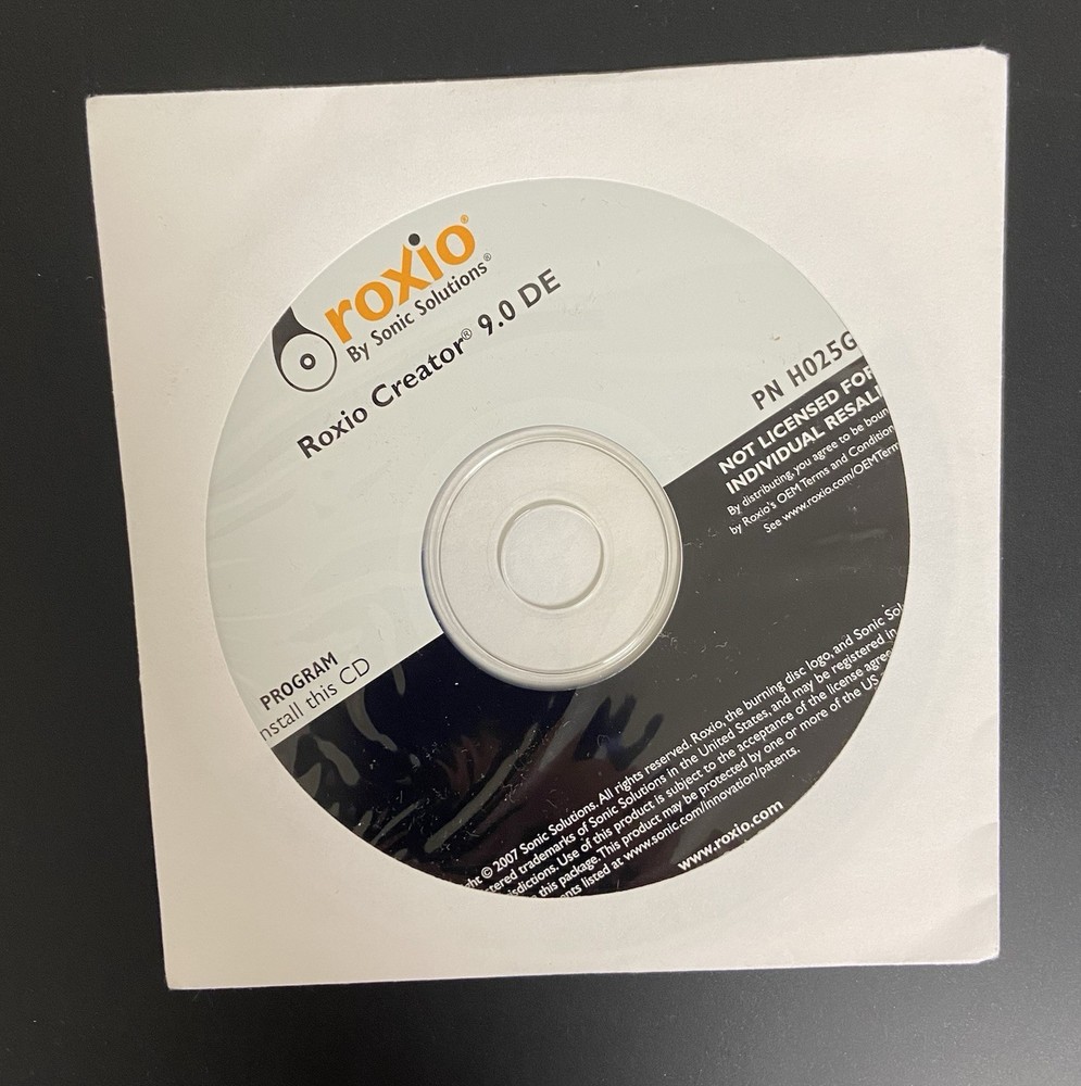 ROXIO CREATOR & MYDVD 9.0 DE SONIC SOLUTIONS INSTALL DISC DISK - NEW SEALED