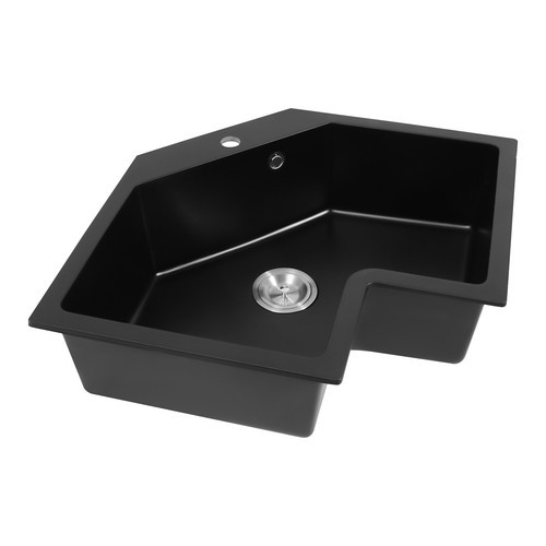 Undermount Flushmount Corner Kitchen Sink Irregular Kitchen Sink w/ Strainer