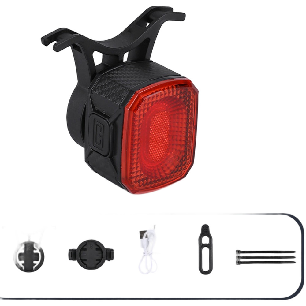 Vibration Activated USB Bike Tail Light with Brake Sensor Six Mode Lighting