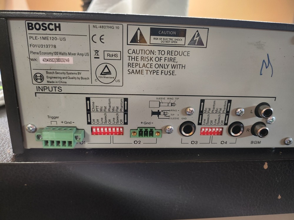 Bosch PLE-1MA030 Plena Mixer Amplifier