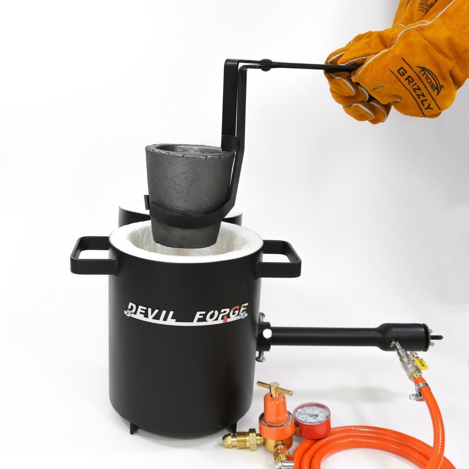 FB1Sb–4KG GAS METAL MELTING FURNACE Propane Forge Crucible Tongs 2 in 1 USA